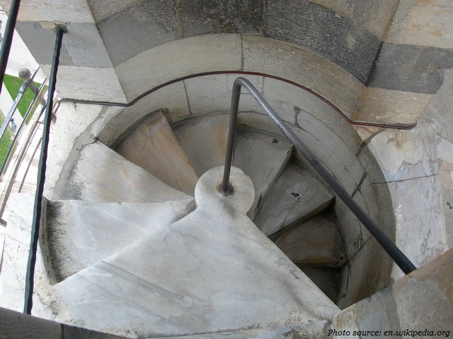 the leaning tower of pisa staircase