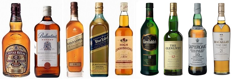 scotch whiskey bottles