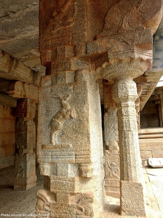 blackbucks carved on pillar
