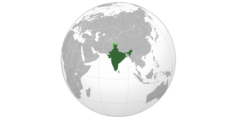 india world map