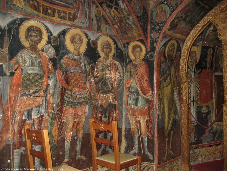 holy monastery agios nikolaos anapaphsas frescoes