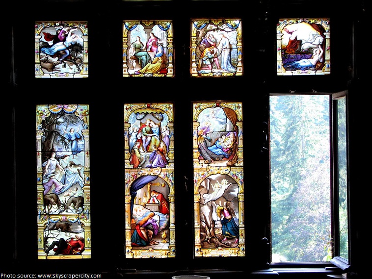 peles castle stained glasses