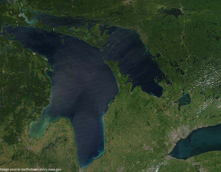 lake huron from space