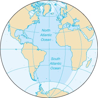 atlantic ocean map