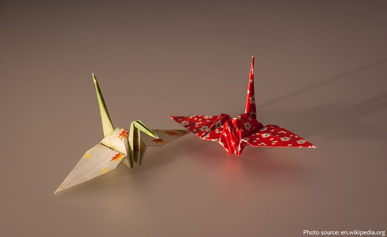 cranes origami paper
