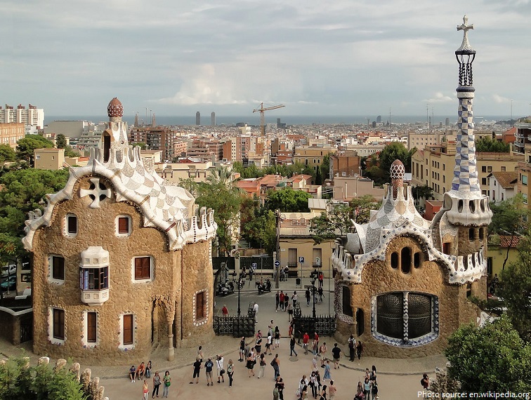 park guell two pavilions