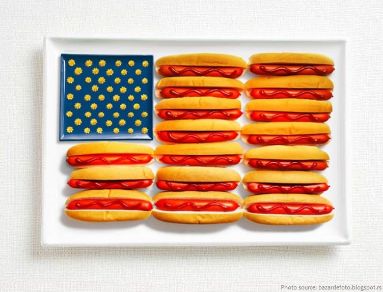 hot dogs american flag