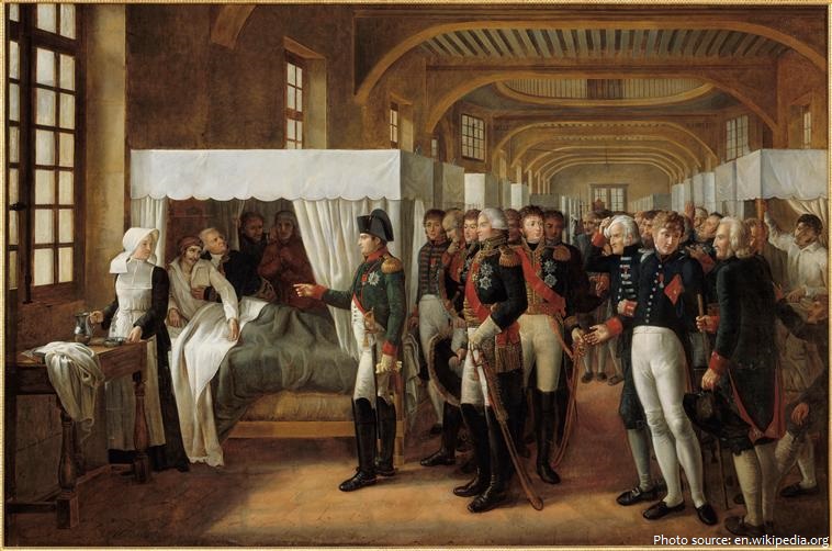 Napoleon I visiting the infirmary of les invalides
