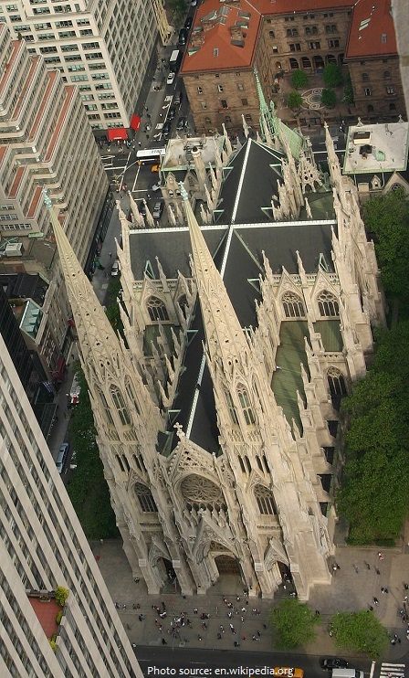 st patrick's cathedral aerial