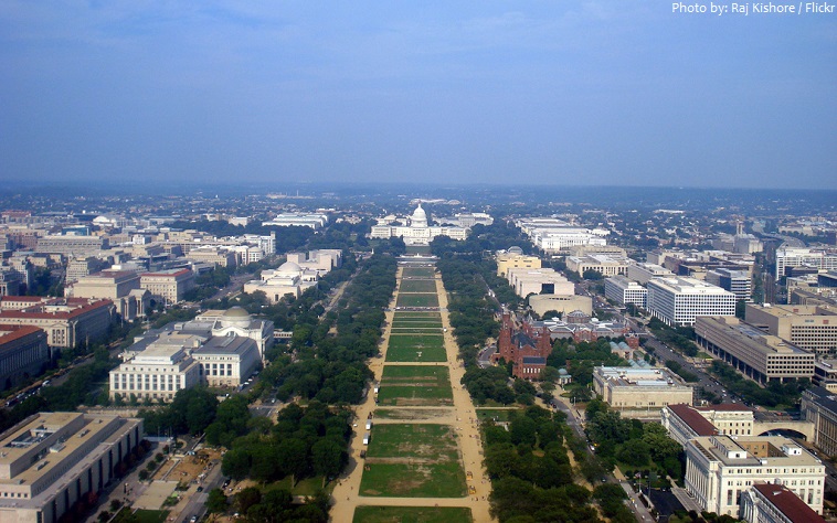 washington monument view from observation deck