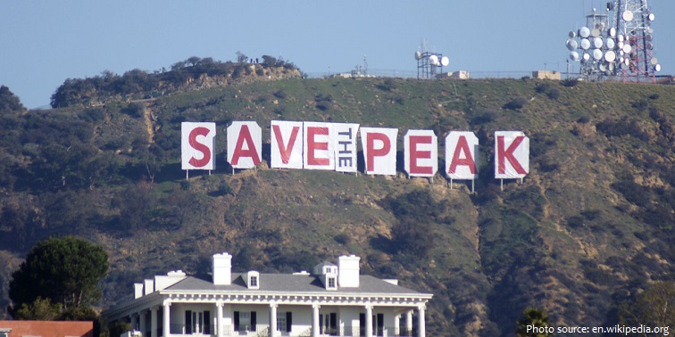 hollywood sign save the peak