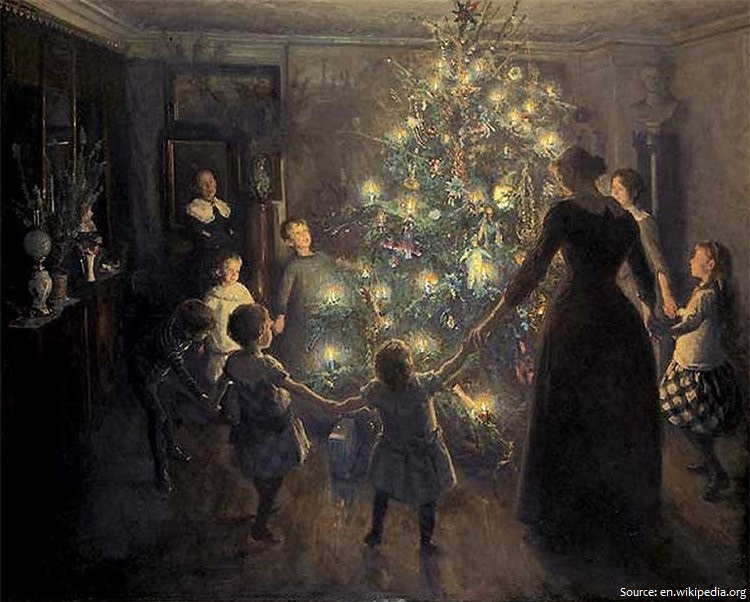 Christmas tree painting