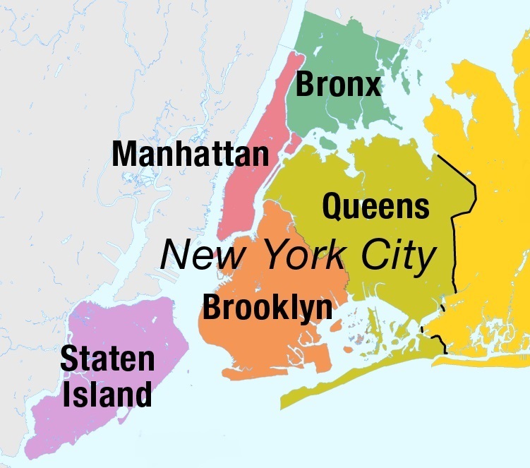 map of the boroughs of new york city