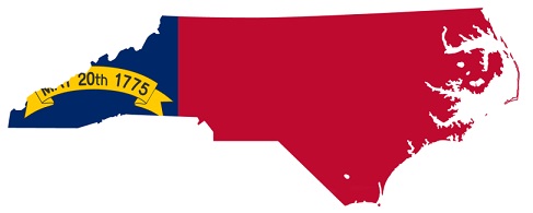 north carolina map flag