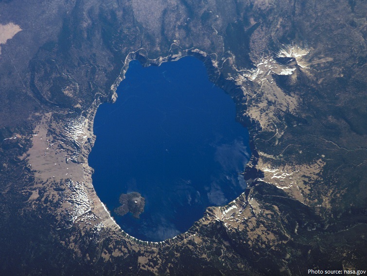 crater lake aerial