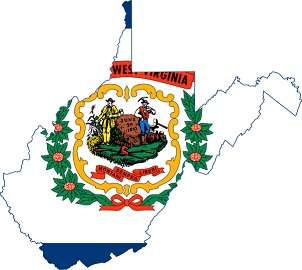 west virginia map flag