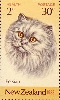persian cat stamp